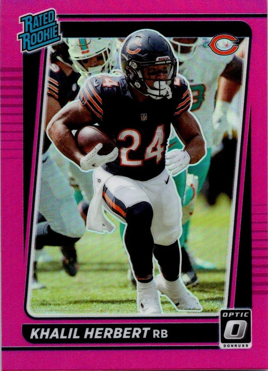 2021 Donruss Optic Football Pink Khalil Herbert #293 PSA 9