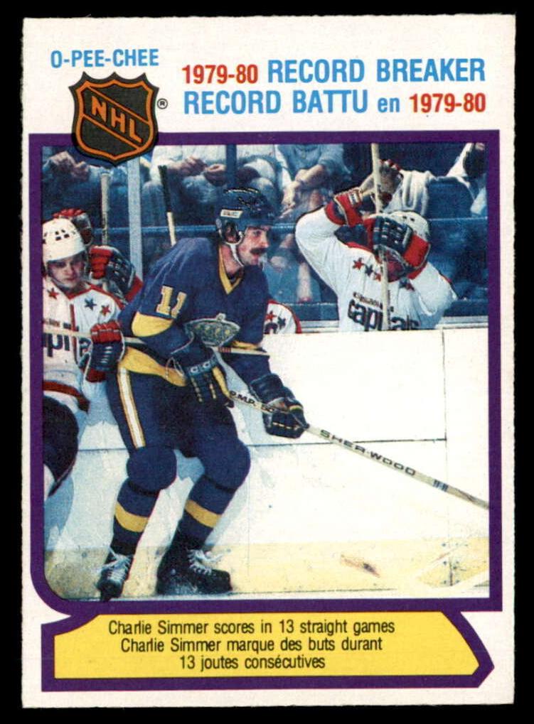 1980 O-Pee-Chee Hockey Charlie Simmer #4 PSA 9