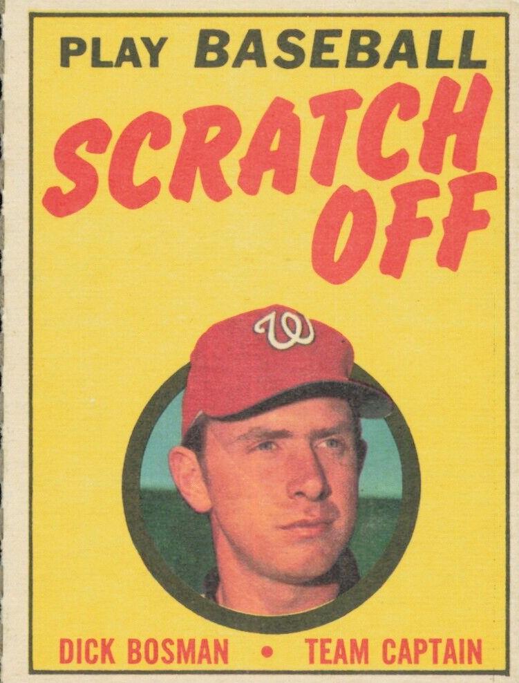 1970 Topps Scratch-Offs Baseball Dick Bosman #NNO