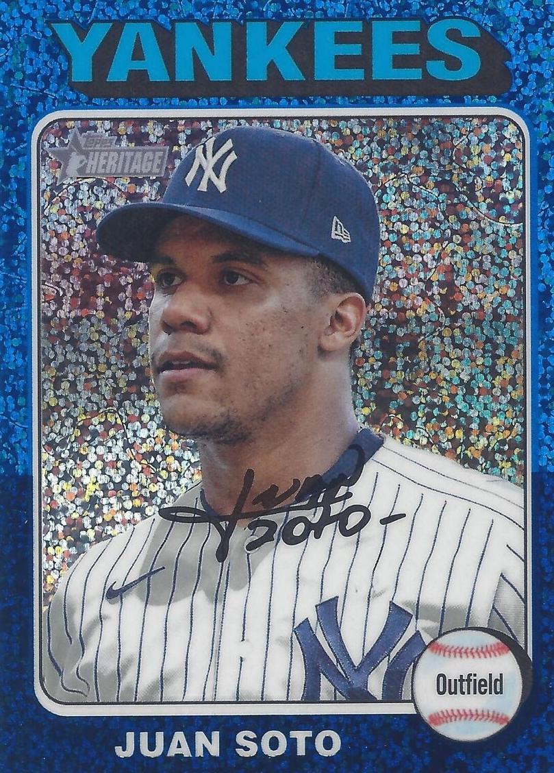 2024 Topps Heritage Chrome Baseball Blue Sparkle Juan Soto #143
