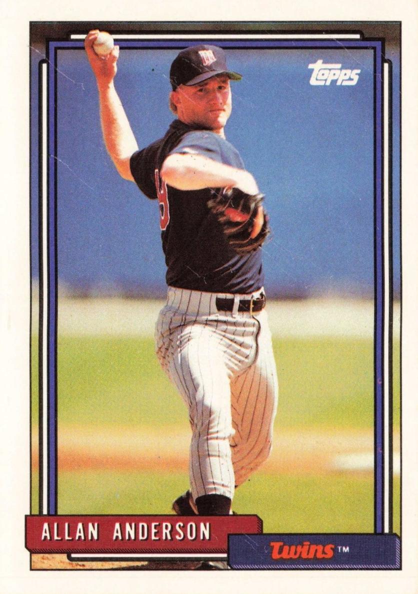 1992 Topps Baseball Allan Anderson #417