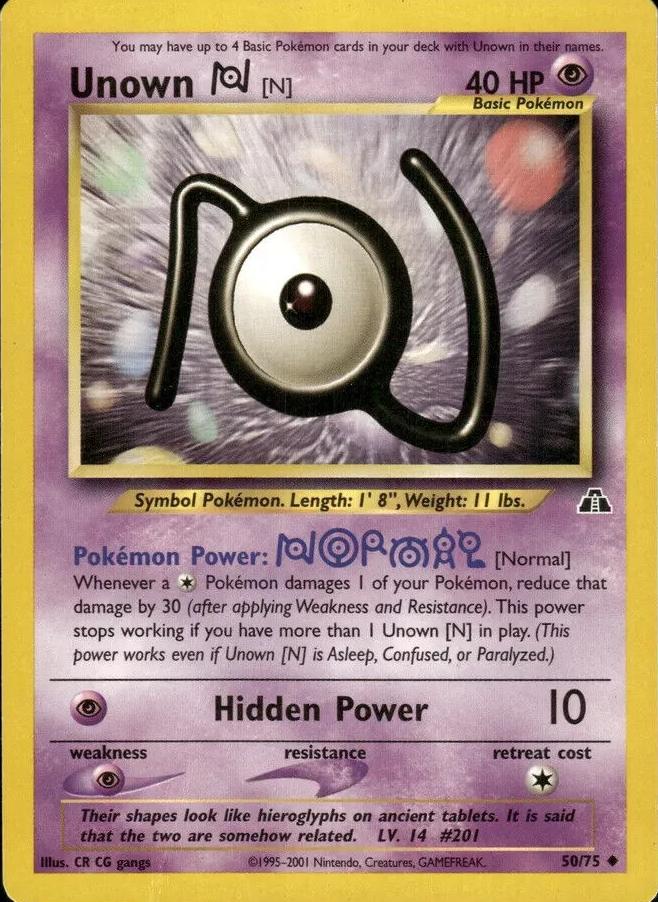 2001 Pokemon Neo Discovery Unown N #50