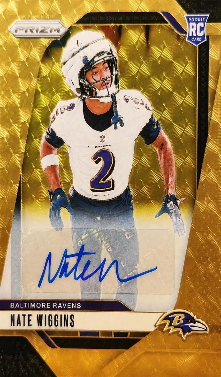 2024 Panini Prizm Football Gold Vinyl Nate Wiggins #380 PSA 10