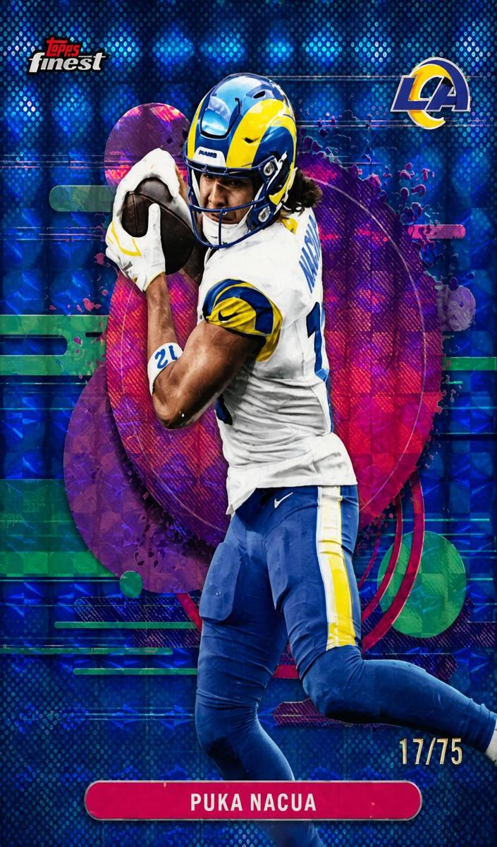 2025 Topps Finest Football Blue Geometric Puka Nacua #170