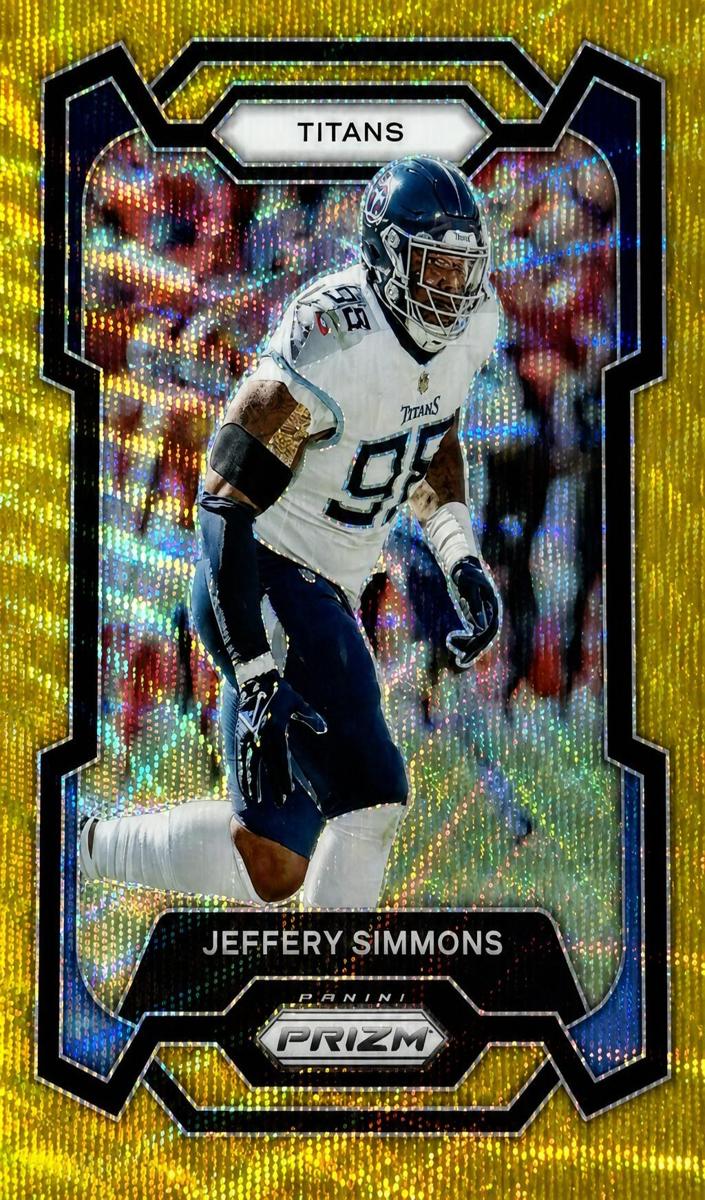 2023 Panini Prizm Football Gold Wave Jeffery Simmons #286 PSA 9