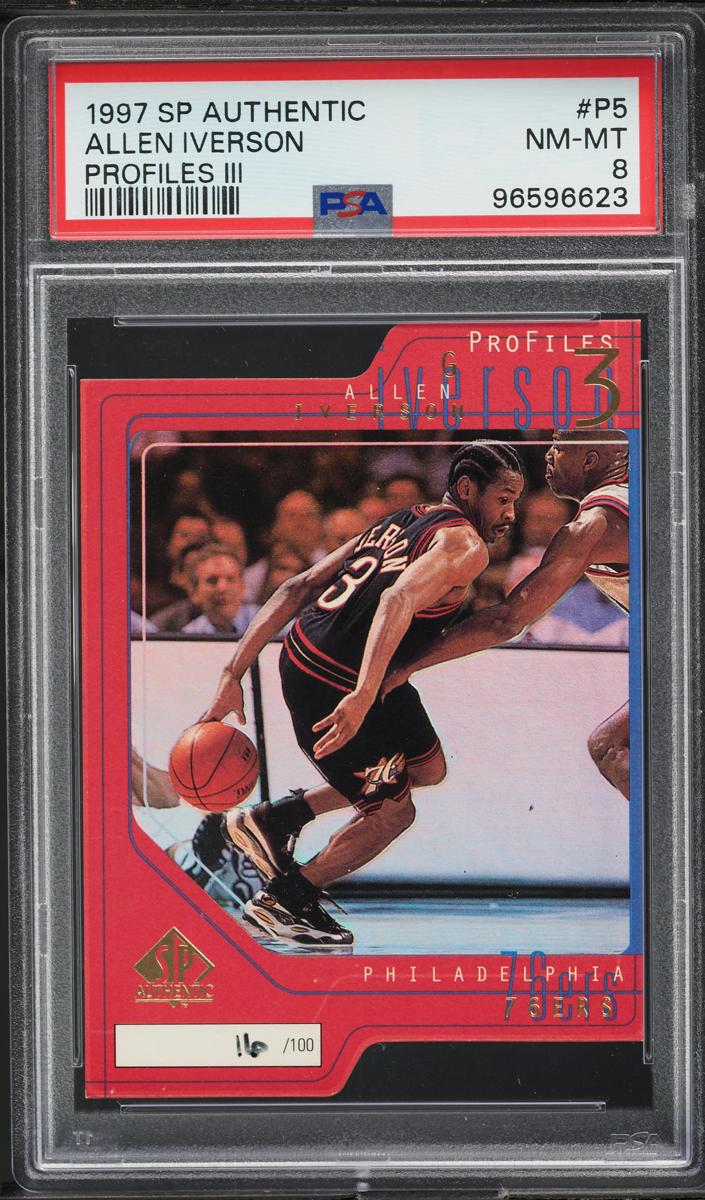 1997 SP Authentic Basketball Allen Iverson #P5 PSA 7.5