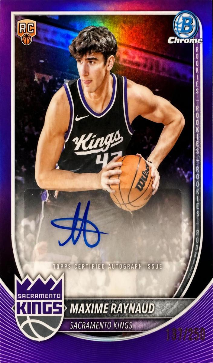 2025 Bowman Basketball Purple Refractor Maxime Raynaud #BCA-MR