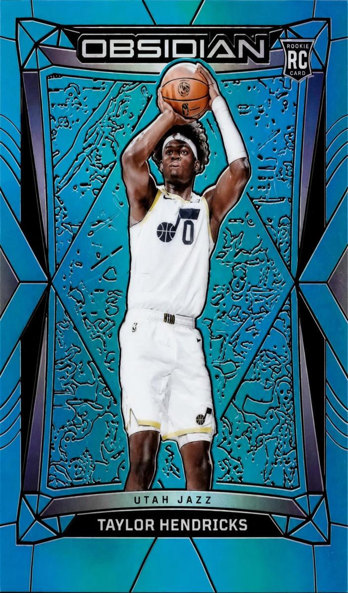 2023 Panini Obsidian Basketball Electric Etch Blue Flood FOTL Taylor Hendricks #98