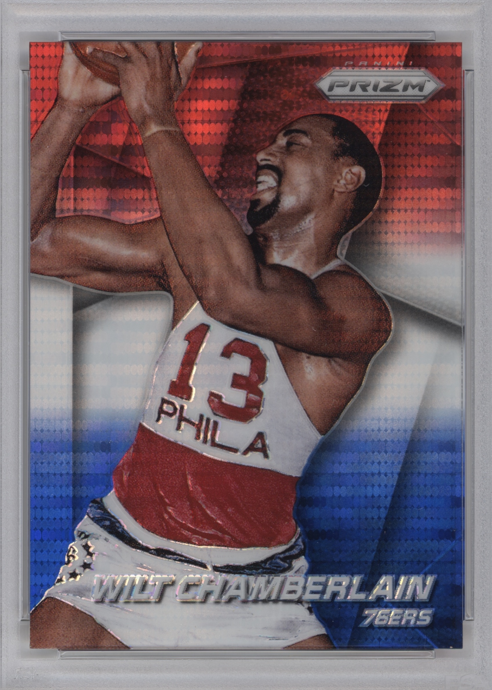 2014 Panini Prizm Basketball Red White Blue Pulsar Wilt Chamberlain #220