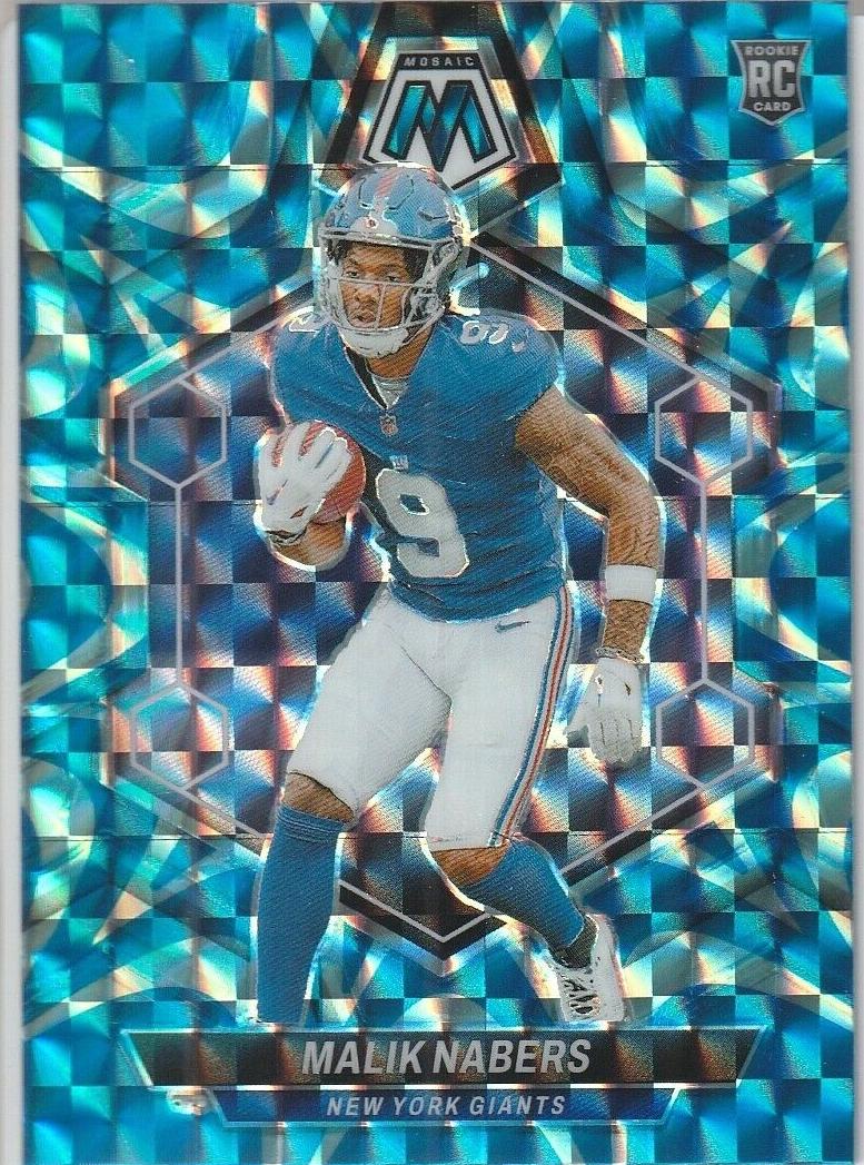 2024 Panini Mosaic Football Reactive Blue Malik Nabers #306 PSA 10