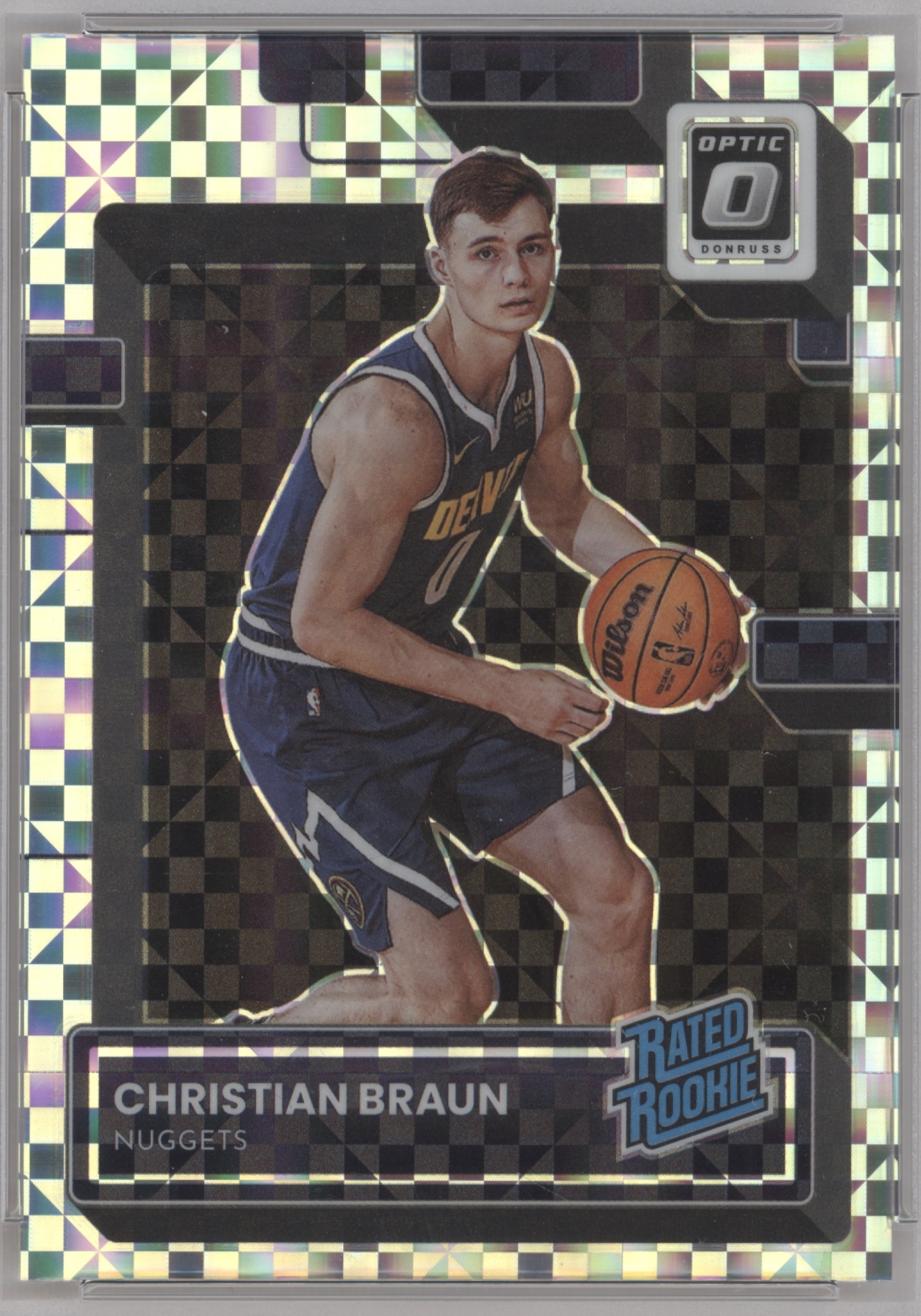 2022 Donruss Optic Basketball Checkerboard Christian Braun #238 PSA 8.5