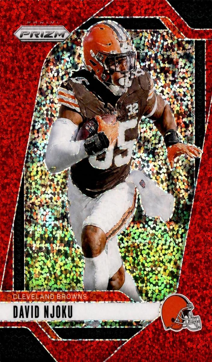 2024 Panini Prizm Football Red Sparkle David Njoku #68