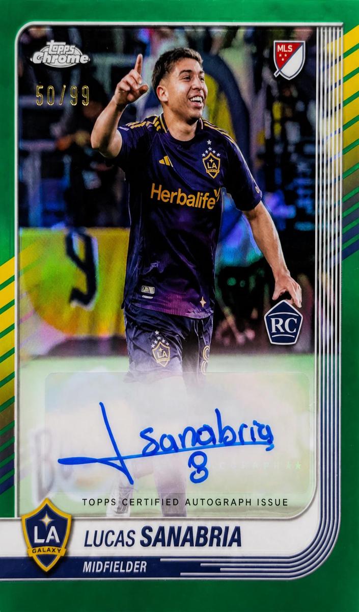 2025 Topps Chrome MLS Soccer Green Refractor Lucas Sanabria #CA-SA PSA 7