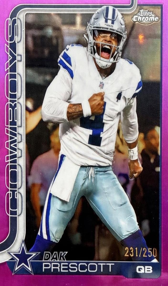 2025 Topps Chrome Football Pink Refractor Dak Prescott #79