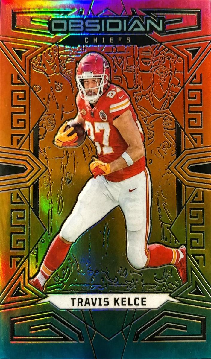 2023 Panini Obsidian Football Electric Etch Neon Flood FOTL Travis Kelce #50