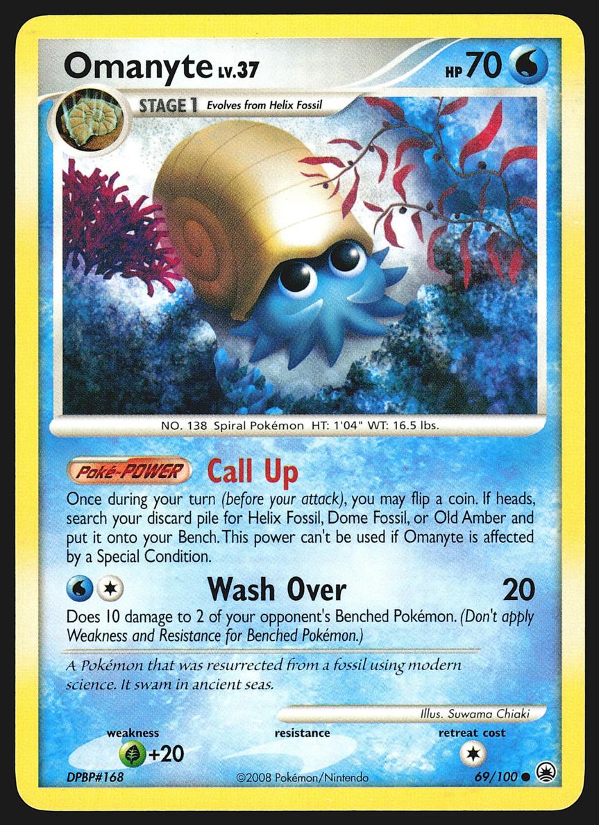 2008 Pokemon Diamond & Pearl Majestic Dawn Omanyte #69