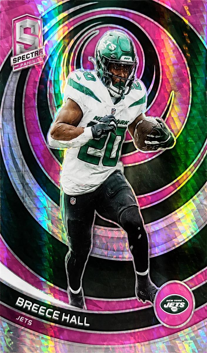 2023 Panini Spectra Football Neon Pink Die Cut Breece Hall #75