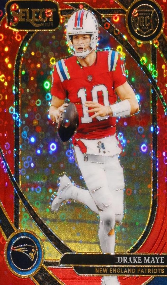 2024 Panini Select Football Red Disco Drake Maye #218 PSA 10