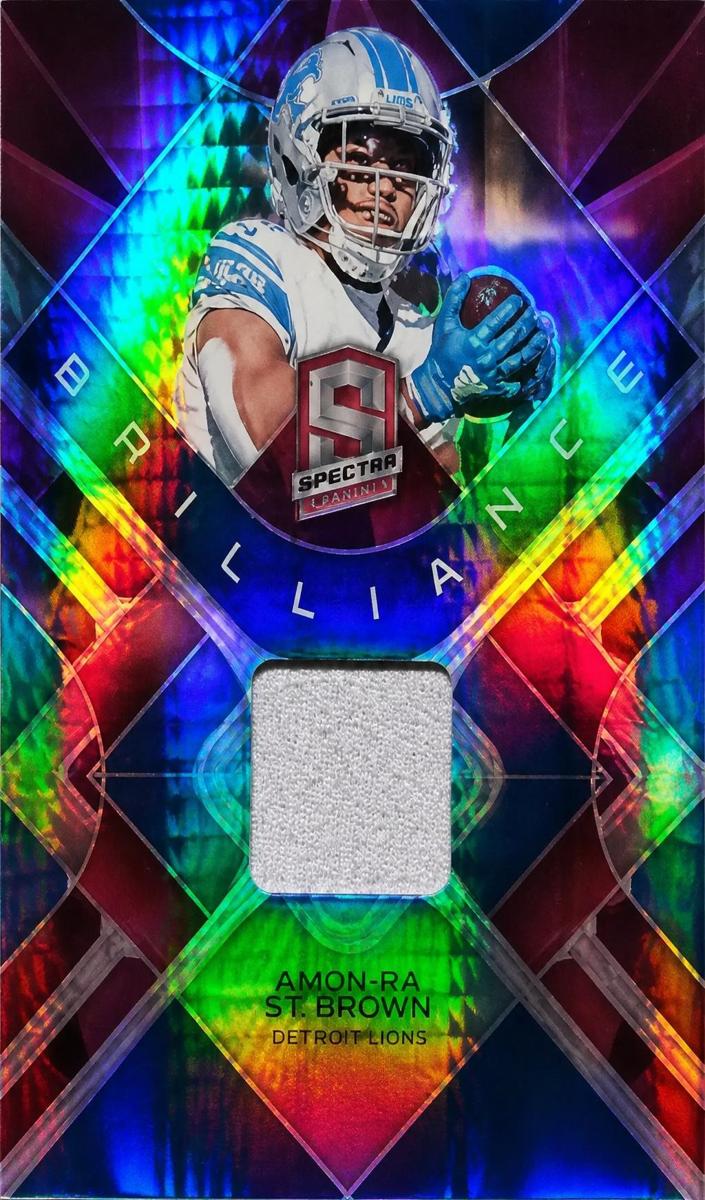 2023 Panini Spectra Football Neon Pink Amon-Ra St. Brown #BRI-ASB PSA 8