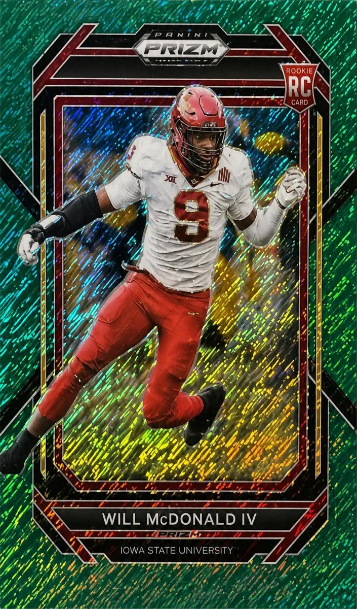 2023 Panini Prizm Football Green Shimmer Will McDonald IV #380