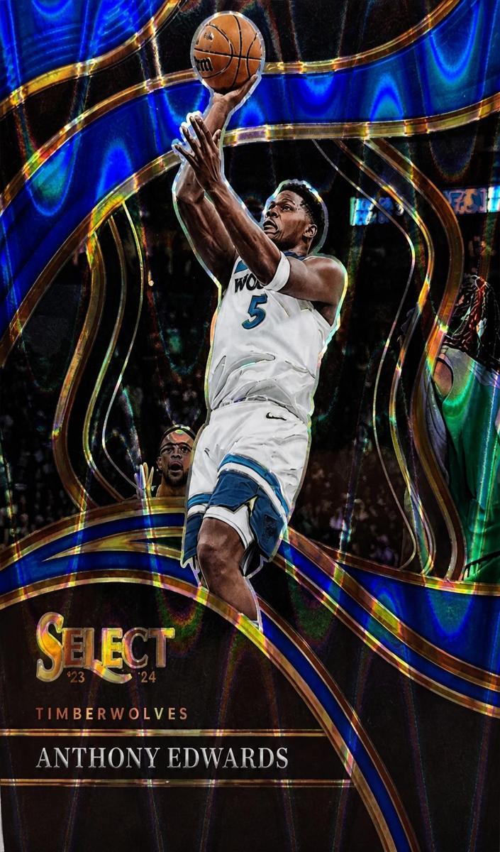 2023 Panini Select Basketball Blue Tectonic Anthony Edwards #237 PSA 7