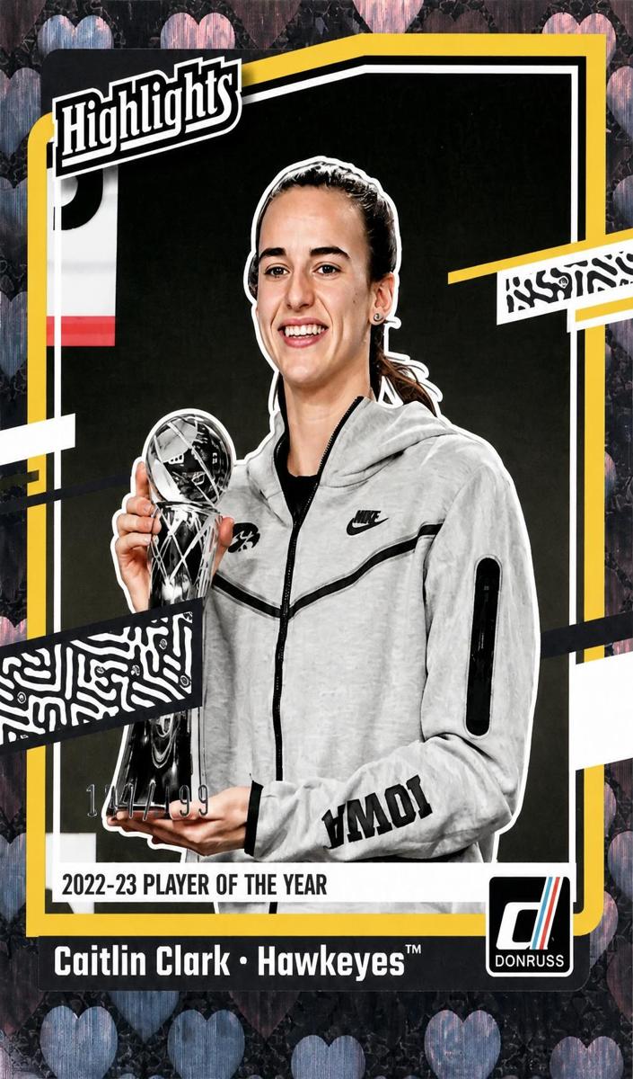 2024 Panini Caitlin Clark Collection Basketball Floating Hearts Caitlin Clark #H13 SGC 9