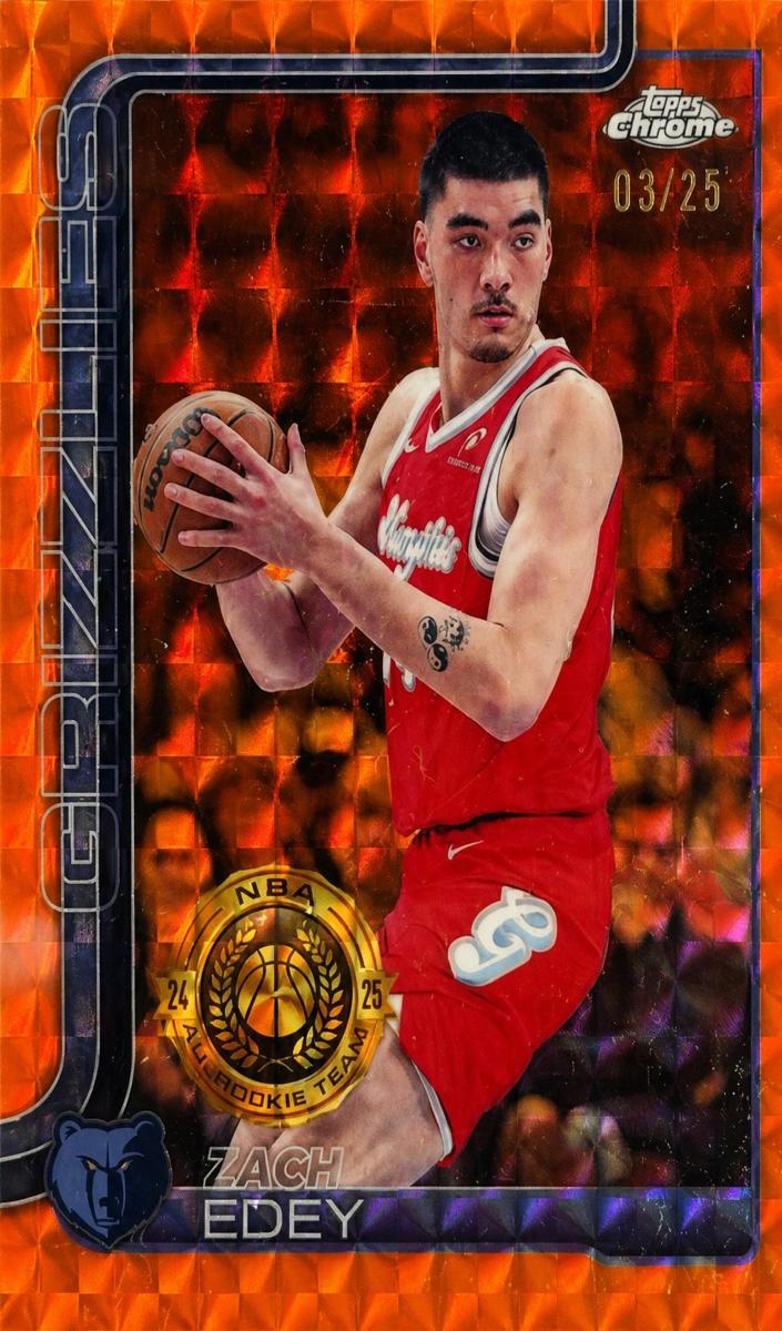 2025 Topps Chrome Basketball Geometric Orange Refractor Zach Edey #128