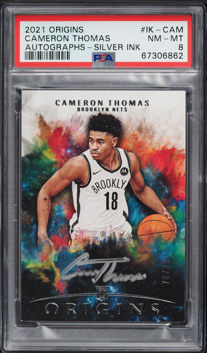 2021 Panini Origins Basketball Silver Ink Cameron Thomas #IK-CAM PSA 8