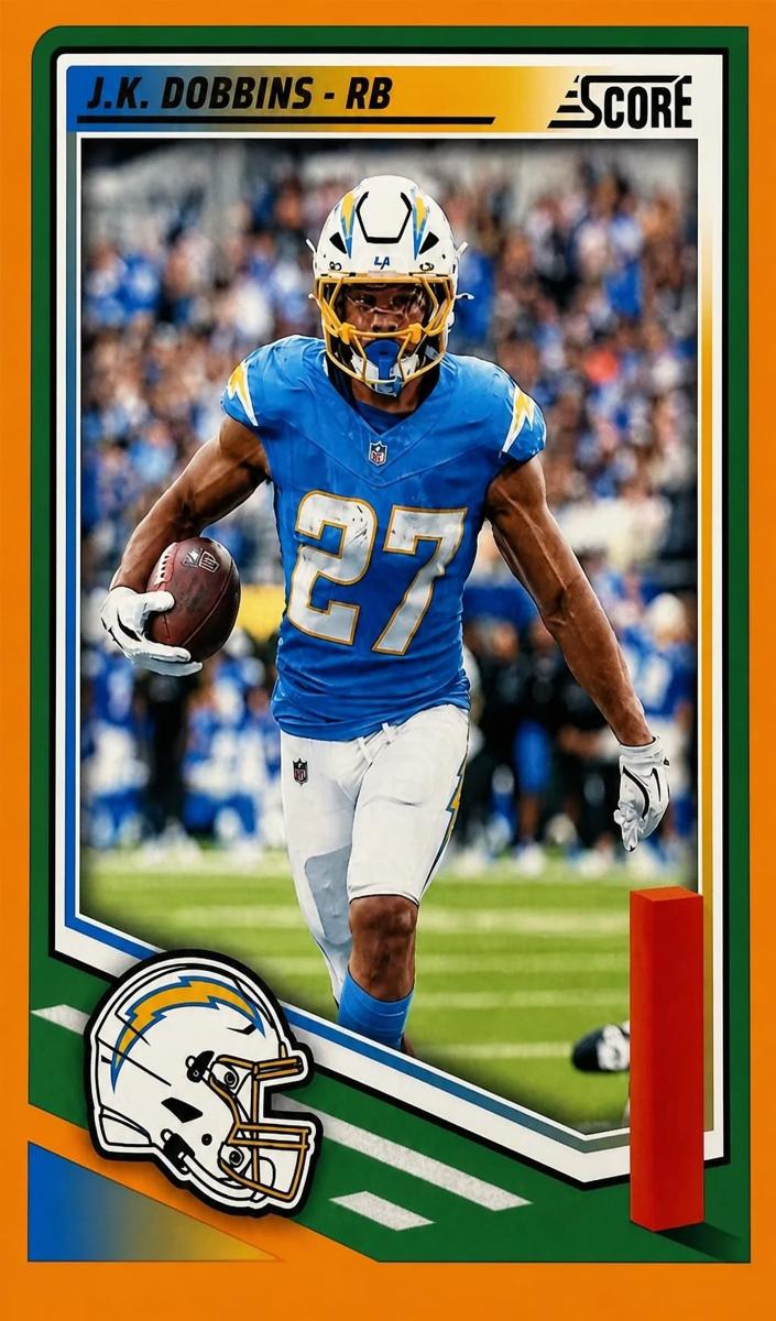 2025 Panini Score Football Orange J.K. Dobbins #296