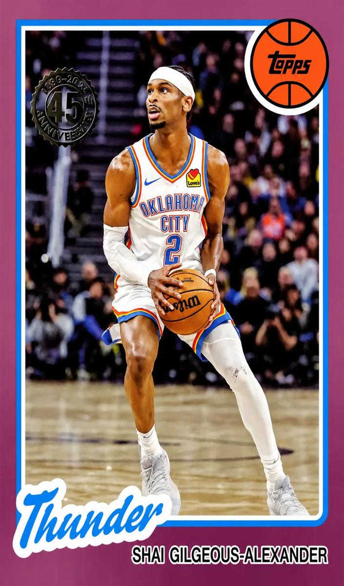2025 Topps Basketball Pink Holo Foil Shai Gilgeous-Alexander #80BK-91