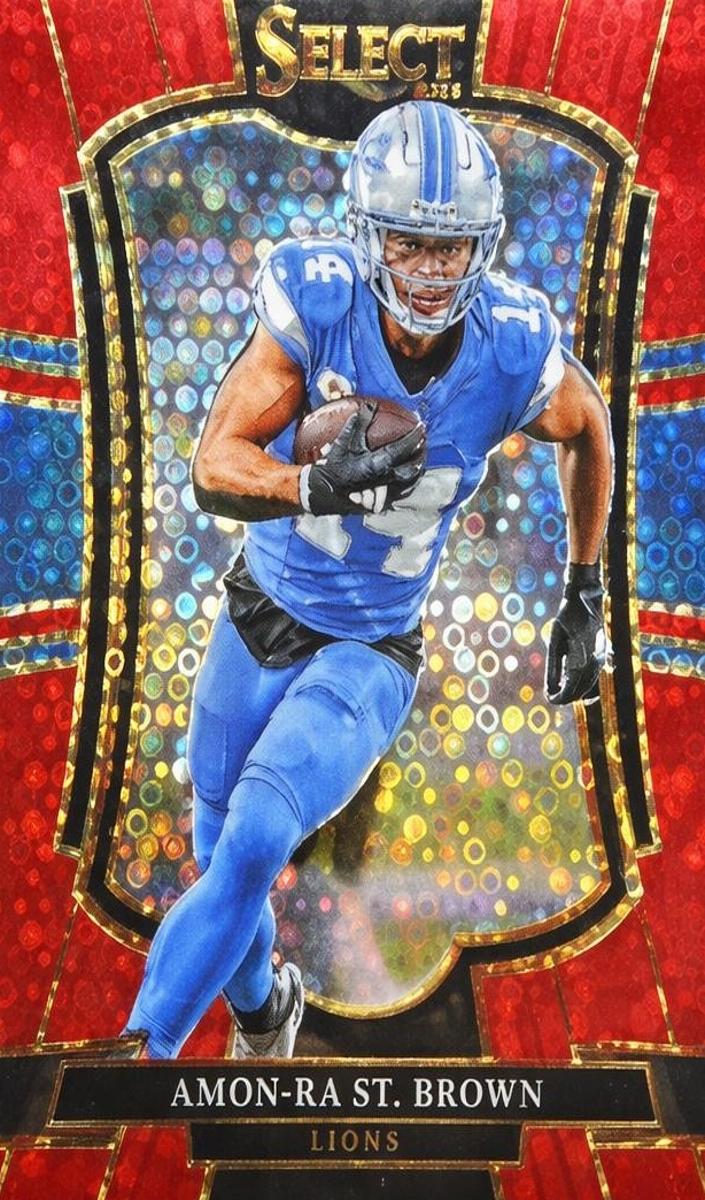 2025 Panini Select Football Red Disco Amon-Ra St. Brown #170