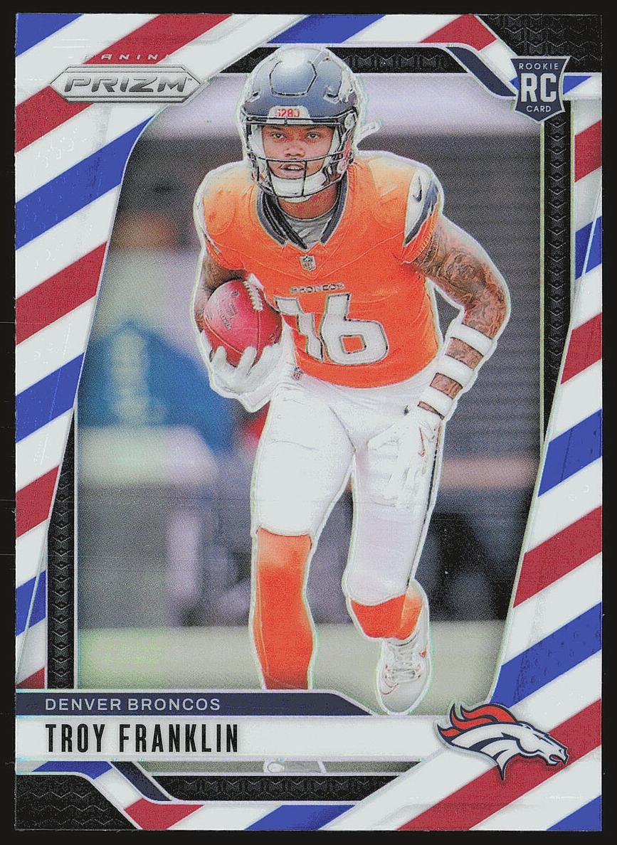 2024 Panini Prizm Football Red White and Blue Troy Franklin #393 PSA 10