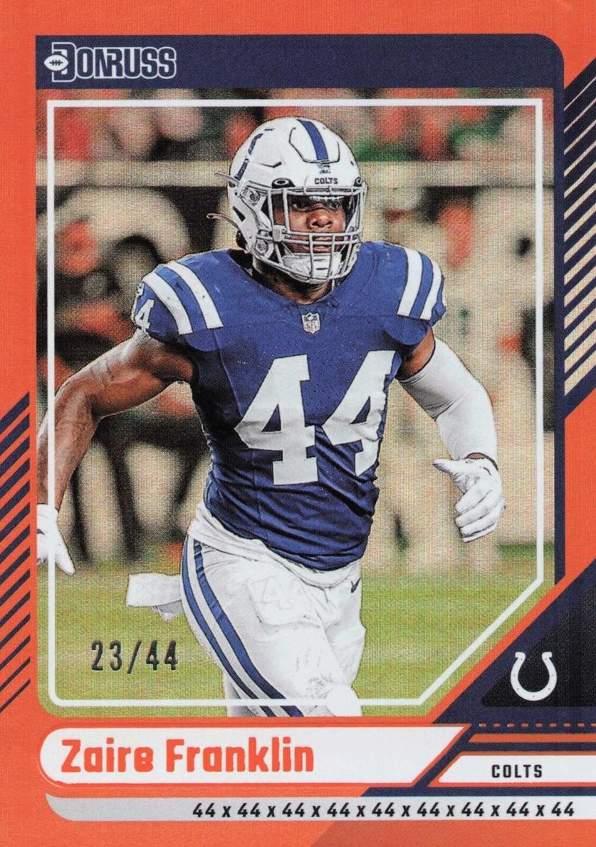 2024 Panini Donruss Football Jersey Number Zaire Franklin #257