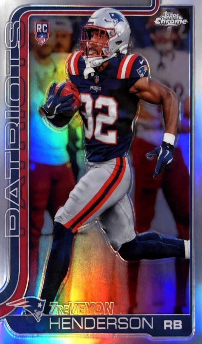 2025 Topps Chrome Football Refractor TreVeyon Henderson #328 PSA 9