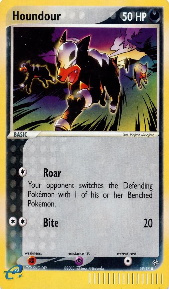 2003 Pokemon EX Dragon Reverse Foil Houndour #59 CGC 6