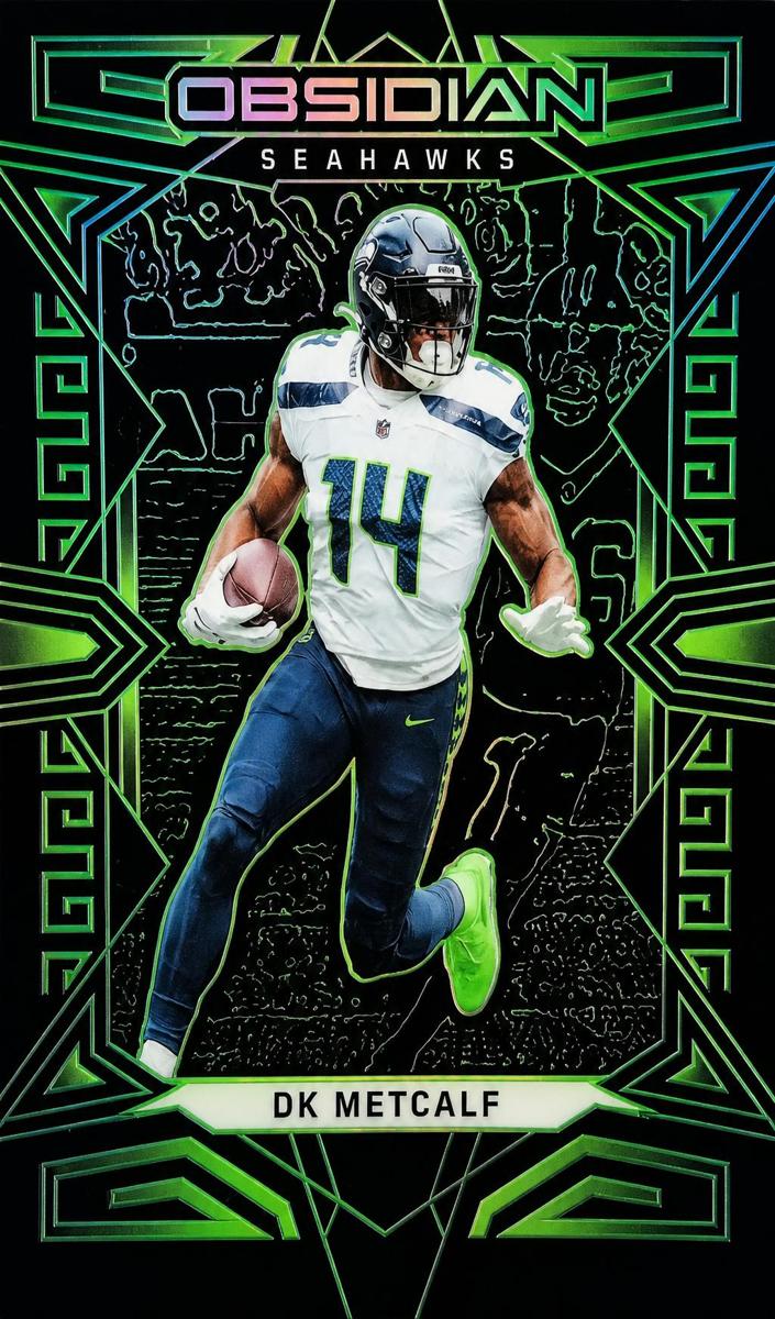 2023 Panini Obsidian Football Electric Etch Green DK Metcalf #89