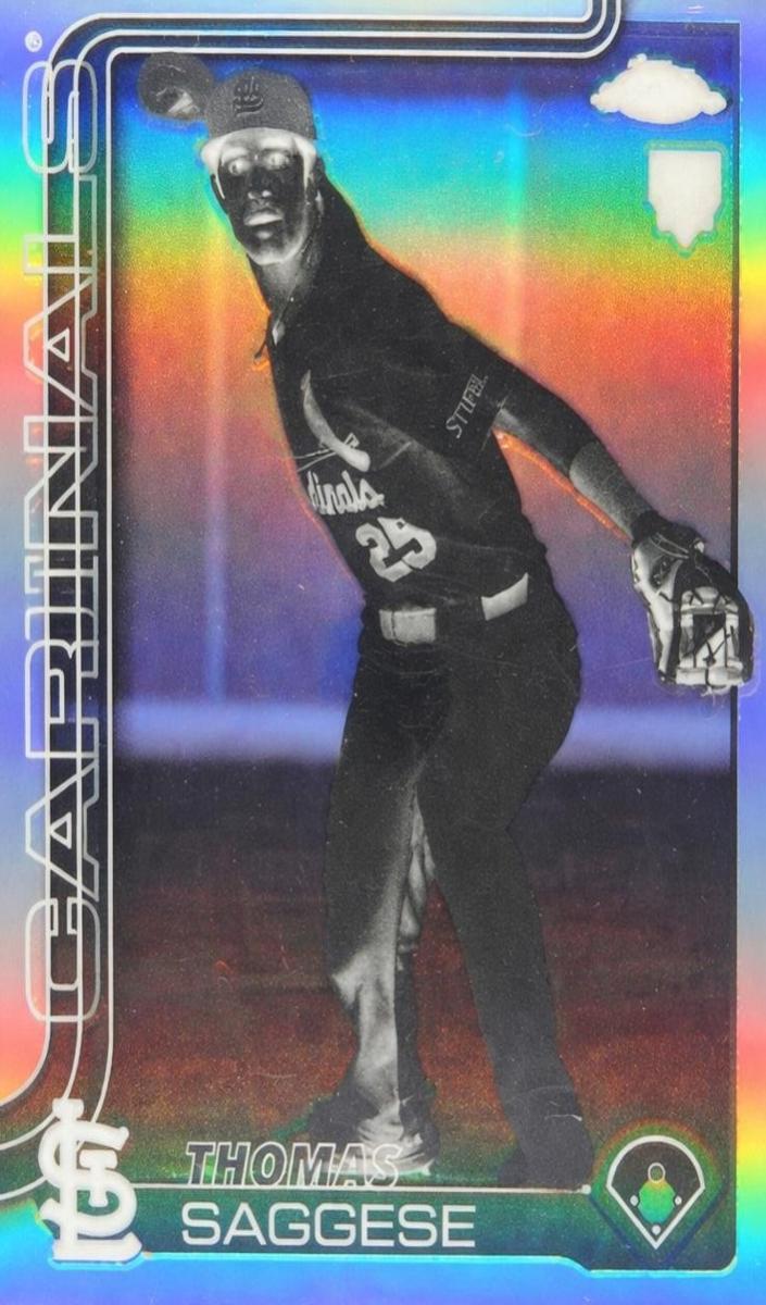 2025 Topps Chrome Baseball Negative Refractor Thomas Saggese #87 PSA 9