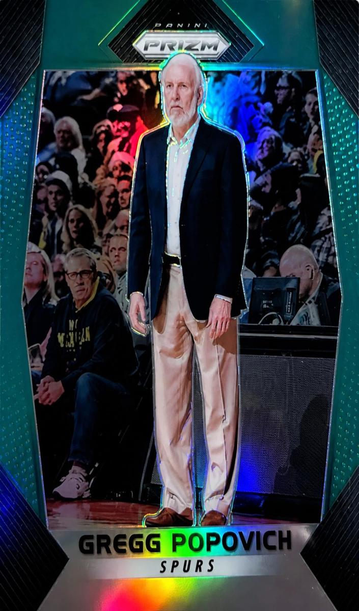 2017 Panini Prizm Basketball Green Gregg Popovich #300 PSA 8