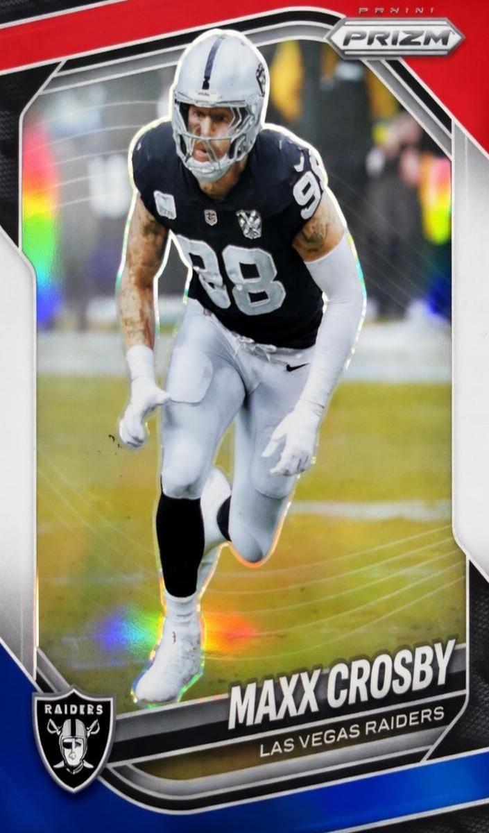 2025 Panini Prizm Football Red White and Blue Maxx Crosby #195