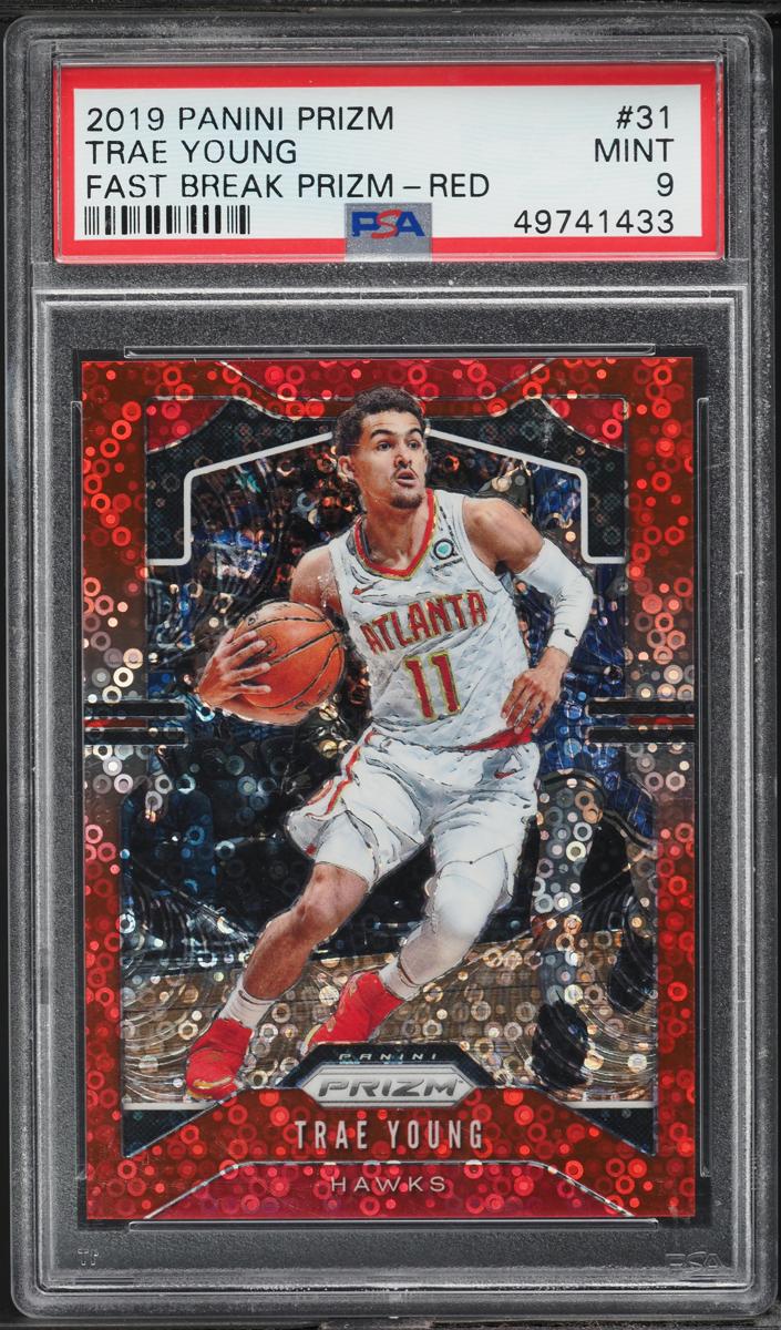 2019 Panini Prizm Basketball Fast Break Red Trae Young #31 PSA 9