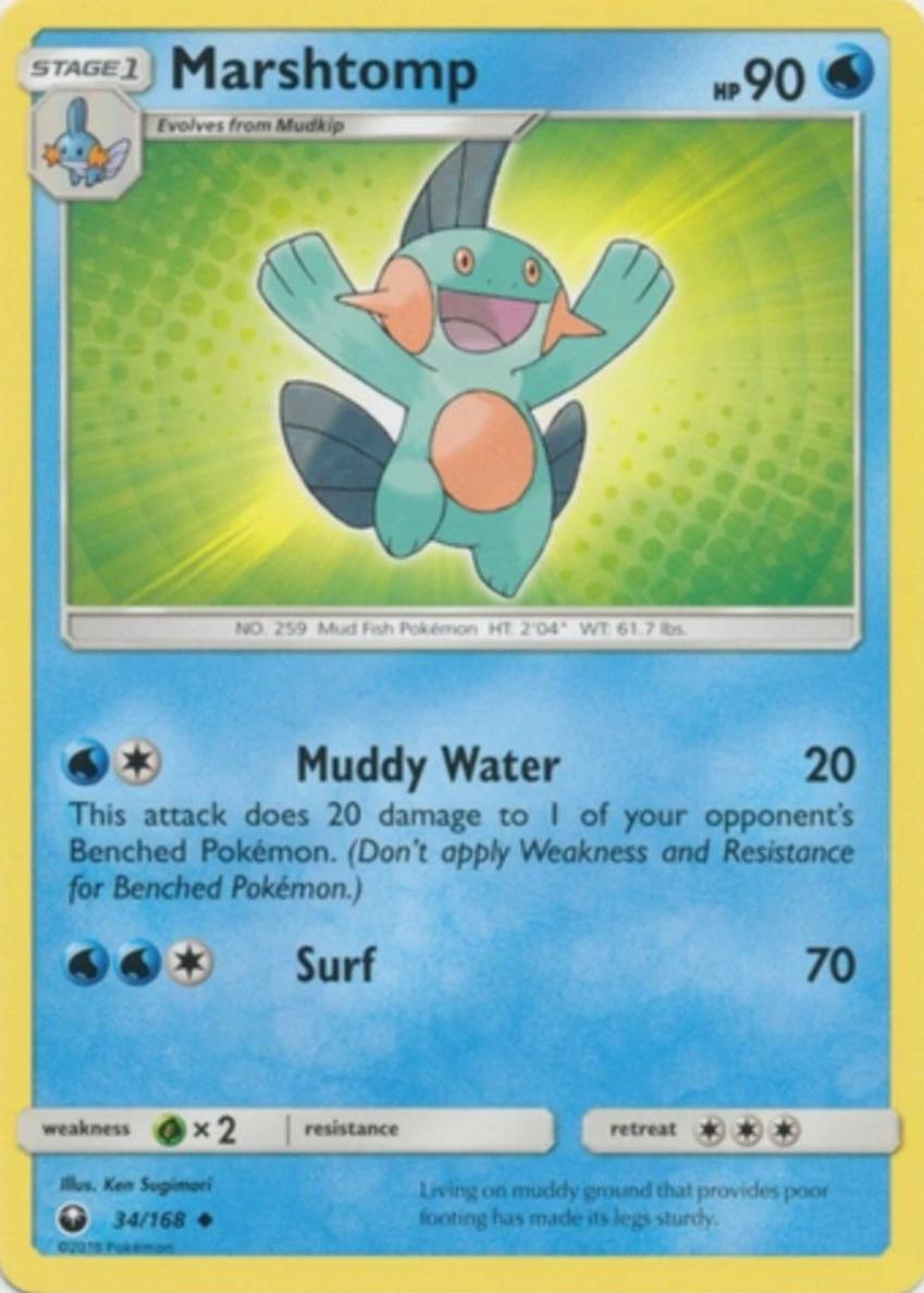 2018 Pokemon Sun & Moon Celestial Storm Marshtomp #34