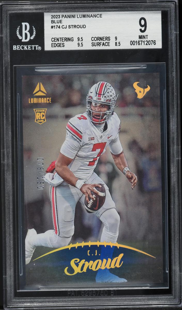 2023 Panini Luminance Football Blue C.J. Stroud #174 PSA 10
