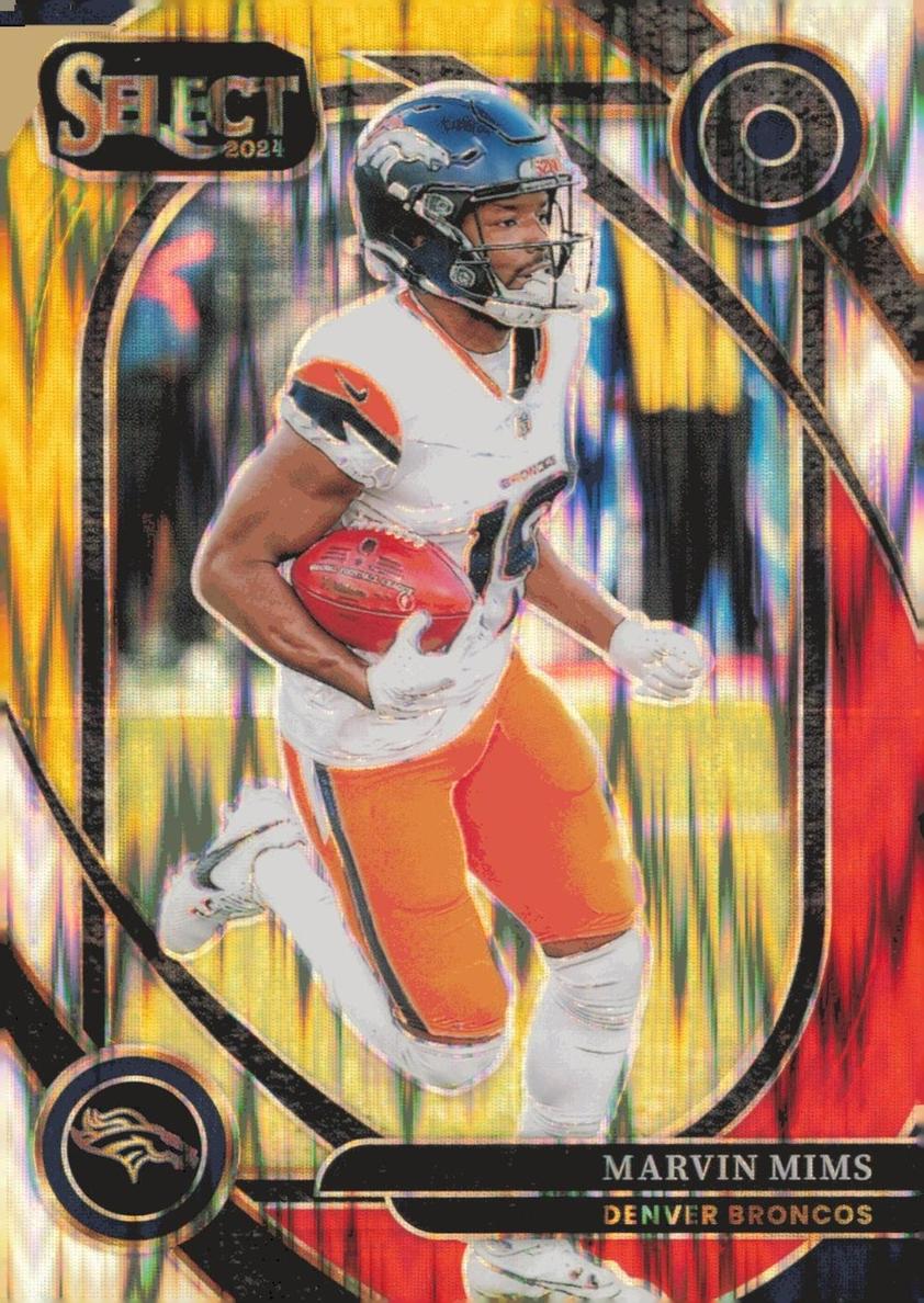 2024 Panini Select Football Red and Yellow Shock Marvin Mims #281