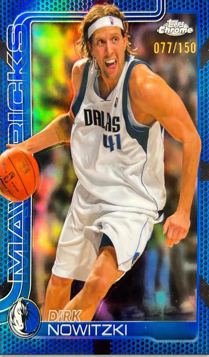 2025 Topps Chrome Basketball Blue Refractor Dirk Nowitzki #246