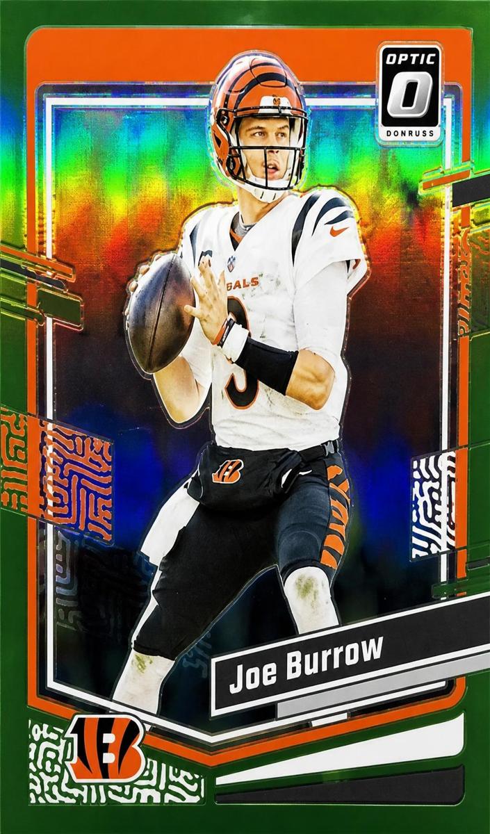 2023 Donruss Optic Football Lime Green Joe Burrow #42 PSA 8