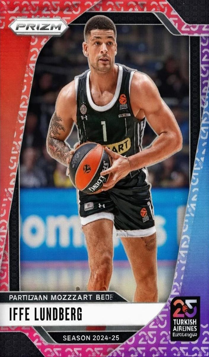 2024 Panini Prizm Turkish Airlines EuroLeague Basketball 25th Anniversary Iffe Lundberg #66