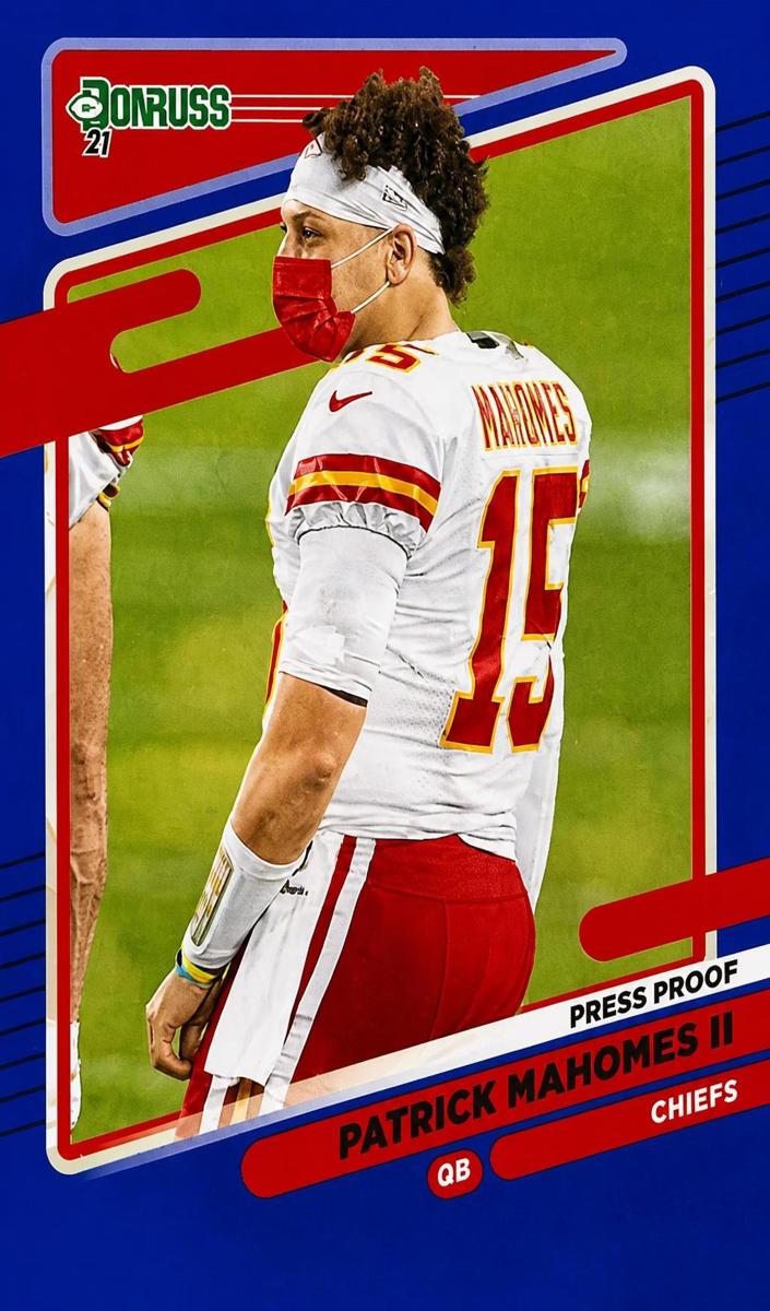 2021 Panini Donruss Football Press Proof Blue Patrick Mahomes II #116 PSA 9