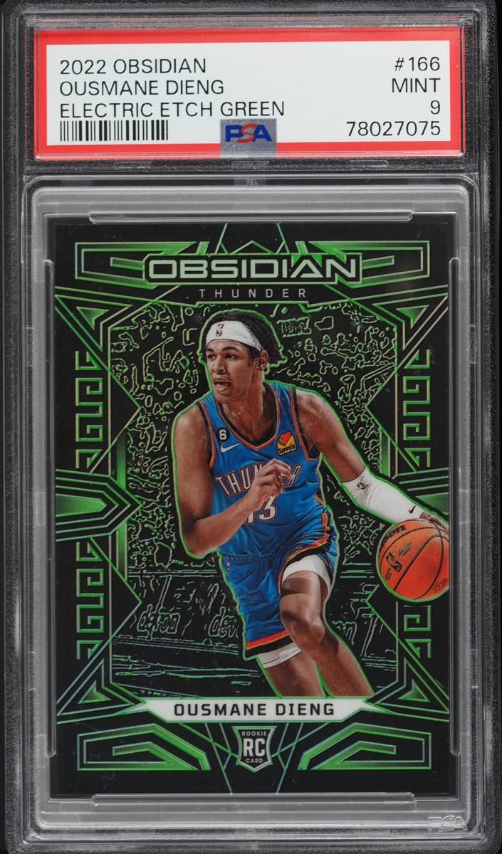 2022 Panini Obsidian Basketball Electric Etch Green Ousmane Dieng #166 PSA 8.5