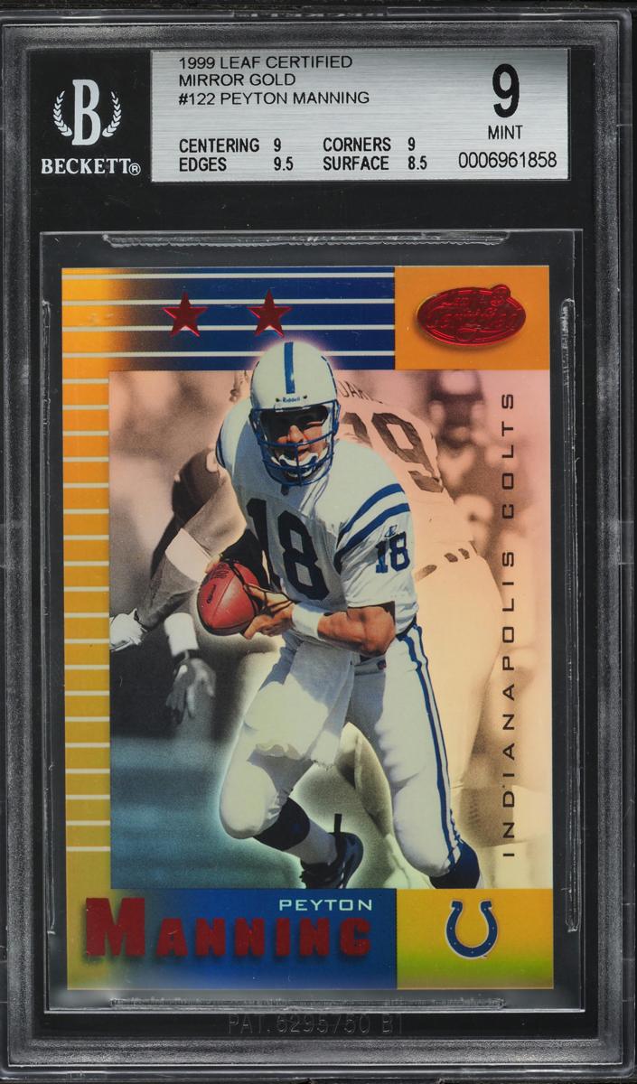 1999 Leaf Certified Football Mirror Gold Peyton Manning #122 BGS 9