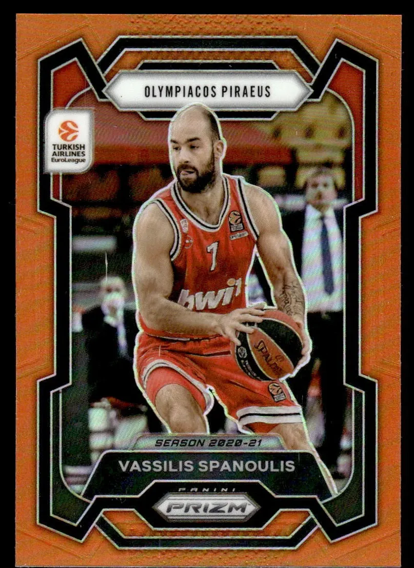 2023 Panini Prizm Turkish Airlines EuroLeague Basketball Orange Vassilis Spanoulis #17